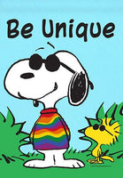 Peanuts Double - Sided Flag - Snoopy Joe Cool Be Unique - snoopn4pnuts.com