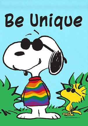 Peanuts Double - Sided Flag - Snoopy Joe Cool Be Unique - snoopn4pnuts.com