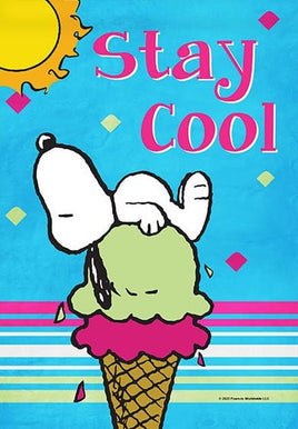 Peanuts Double - Sided Linen Flag - Snoopy Ice Cream Cone - snoopn4pnuts.com