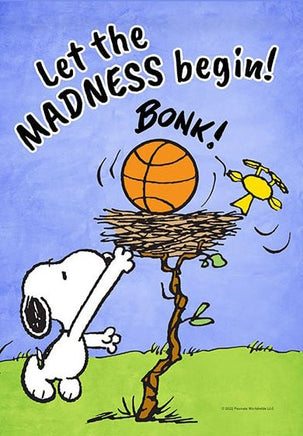 Peanuts Double - Sided Flag - Snoopy Basketball March Madness - snoopn4pnuts.com