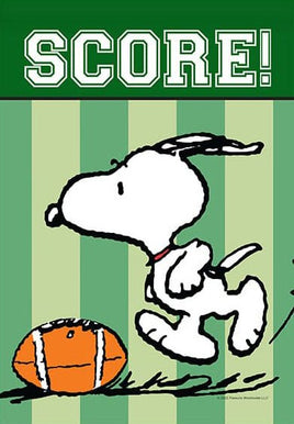 Peanuts Double - Sided Linen Flag - Snoopy Football SCORE! - snoopn4pnuts.com
