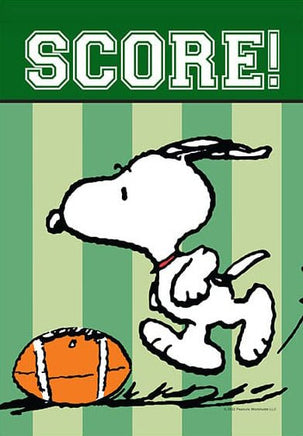 Peanuts Double - Sided Linen Flag - Snoopy Football SCORE! - snoopn4pnuts.com