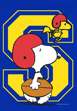 Peanuts Double - Sided Linen Flag - Snoopy Football - snoopn4pnuts.com
