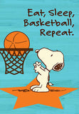 Peanuts Double-Sided Flag - Eat, Sleep Basketball