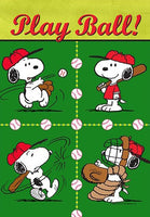 Peanuts Double - Sided Linen Flag - Snoopy Play Ball! - snoopn4pnuts.com