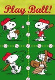 Peanuts Double-Sided Flag - Snoopy Play Ball!