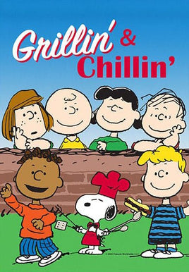 Peanuts Double - Sided Linen Flag - Grillin' & Chillin' - snoopn4pnuts.com