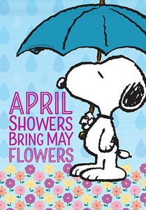 Peanuts Double-Sided Flag - April Showers