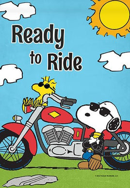 Peanuts Double - Sided Flag - Joe Cool Ready To Ride - snoopn4pnuts.com