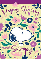 Peanuts Double - Sided Linen Flag - Snoopy Happy Spring - snoopn4pnuts.com