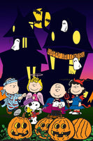 Peanuts Double - Sided Linen Flag - Snoopy Happy Halloween - snoopn4pnuts.com
