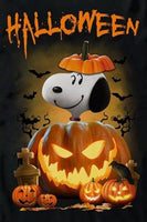 Peanuts Double - Sided Linen Flag - Snoopy Halloween - snoopn4pnuts.com
