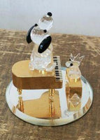 Silver Deer Vintage Crystal Snoopy and Woodstock Figurines With Piano - RARE! - snoopn4pnuts.com
