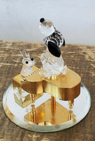 Silver Deer Vintage Crystal Snoopy and Woodstock Figurines With Piano - RARE! - snoopn4pnuts.com