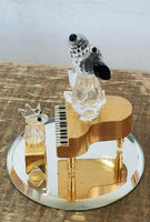 Silver Deer Vintage Crystal Snoopy and Woodstock Figurines With Piano - RARE! - snoopn4pnuts.com