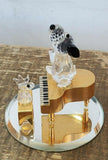 Silver Deer Vintage Crystal Snoopy and Woodstock Figurines With Piano - RARE!