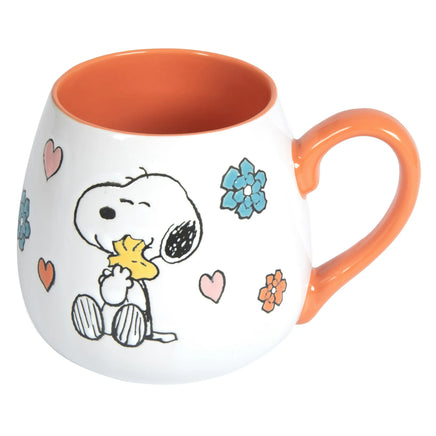 Snoopy Large 20 Oz. Stoneware Mug With Embossed Graphics - snoopn4pnuts.com