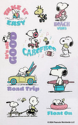 Snoopy Clear-Backed Plastic Stickers