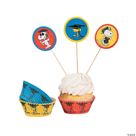 Snoopy Graduation Cupcake Liners and Wood Picks Set (24 Of Each) - snoopn4pnuts.com