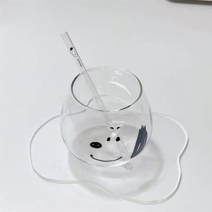 Snoopy 3 - Piece Glass Straw Set With Cleaning Brush (Brush Not Shown In Photos) - snoopn4pnuts.com