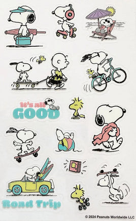Snoopy Clear-Backed Plastic Stickers