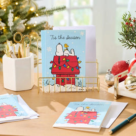 Snoopy Christmas Cards With Glitter Accents - 'Tis The Season - snoopn4pnuts.com