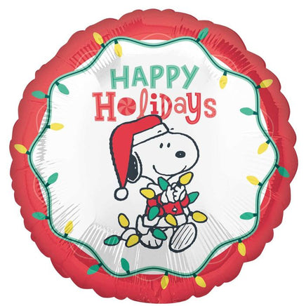Peanuts 2 - Sided Mylar or Air Fill Balloon - Happy Holidays - snoopn4pnuts.com