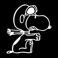 Flying Ace Snoopy Die-Cut Vinyl Decal - White