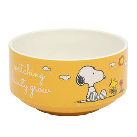 Snoopy Stoneware Bowl / Snack Dish - Watching Beauty Grow - snoopn4pnuts.com