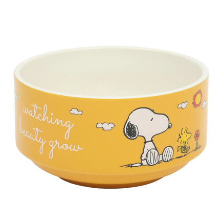 Snoopy Stoneware Bowl / Snack Dish - Watching Beauty Grow - snoopn4pnuts.com