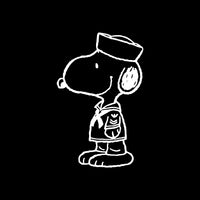 Snoopy Military NAVY Die-Cut Vinyl Decal - White