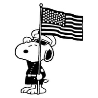 Snoopy Military MARINES Die-Cut Vinyl Decal - Black