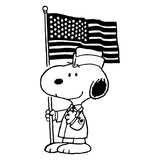 Snoopy Military NAVY DRESS UNIFORM Die-Cut Vinyl Decal - Black