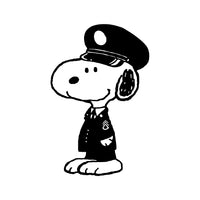 Snoopy Military NAVY DRESS UNIFORM Die-Cut Vinyl Decal - Black