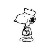 Snoopy Military NAVY Die-Cut Vinyl Decal - Black