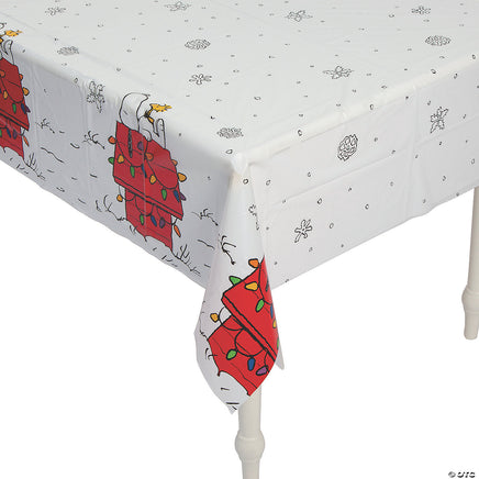 Snoopy Christmas Holiday Plastic Reusable Table Cover - snoopn4pnuts.com