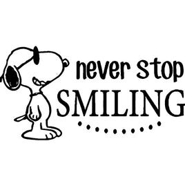 Snoopy Joe Cool Die - Cut Vinyl Decal - Black (Never Stop Smiling) - snoopn4pnuts.com