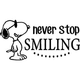Snoopy Joe Cool Die-Cut Vinyl Decal - Black  (Never Stop Smiling)