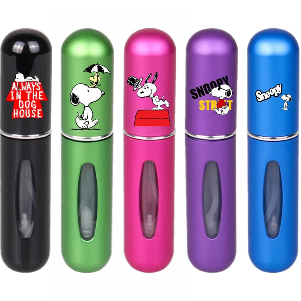 Snoopy Mini Portable Purse/Pocket-Size Perfume Spray Bottle With Metal Case