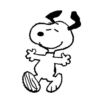 Happy Snoopy Die - Cut Vinyl Decal - Black - snoopn4pnuts.com