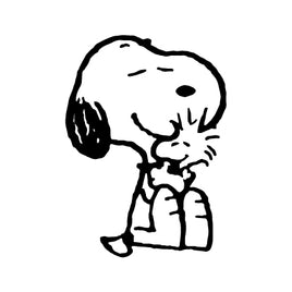 Snoopy Hugs Woodstock Die - Cut Vinyl Decal - Black - snoopn4pnuts.com