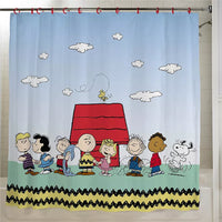 Peanuts Fabric Shower Curtain With Free Hanger Hooks