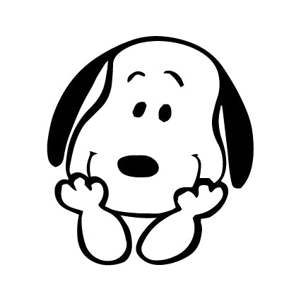Smiling Snoopy Die - Cut Vinyl Decal - Black - snoopn4pnuts.com