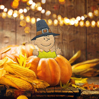 Peanuts Hammered Metal Halloween Pumpkin Press - In Decor - Charlie Brown Pilgrim - snoopn4pnuts.com