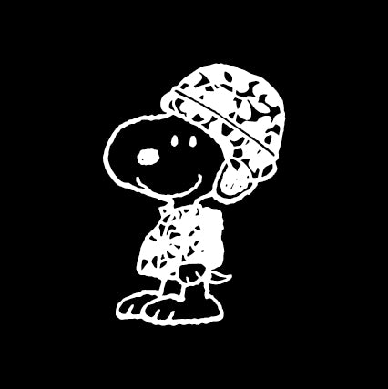 Snoopy Military ARMY Die - Cut Vinyl Decal - White - snoopn4pnuts.com