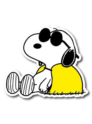 Joe Cool Snoopy Indoor/Outdoor Die - Cut Vinyl Decal (Solid Fill - Full Color) - snoopn4pnuts.com