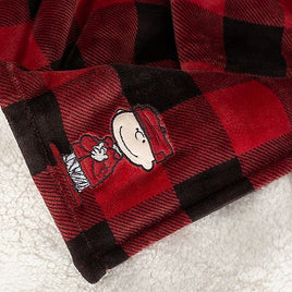 Peanuts Plaid Plush Sherpa Throw Blanket - snoopn4pnuts.com
