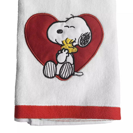 Snoopy Embroidered Valentine's Day Hand Towel - snoopn4pnuts.com