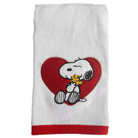 Snoopy Embroidered Valentine's Day Hand Towel - snoopn4pnuts.com