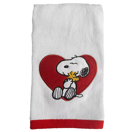 Snoopy Embroidered Valentine's Day Hand Towel - snoopn4pnuts.com